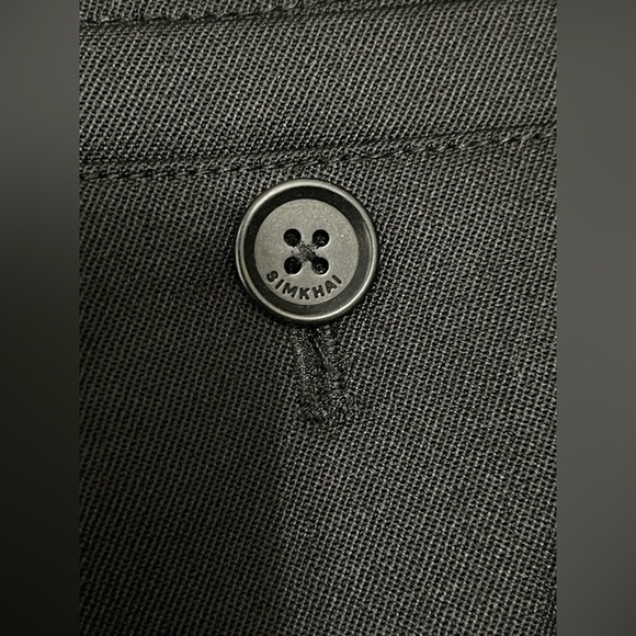 SIMKHAI Leroy Relaxed Straight Fit Pleated Pants Size 34 Black - Picture 6 of 11